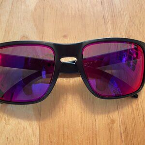 Oakley Holbrook Sunglasses - Matte Black Frame, Positive Red Iridium Lens